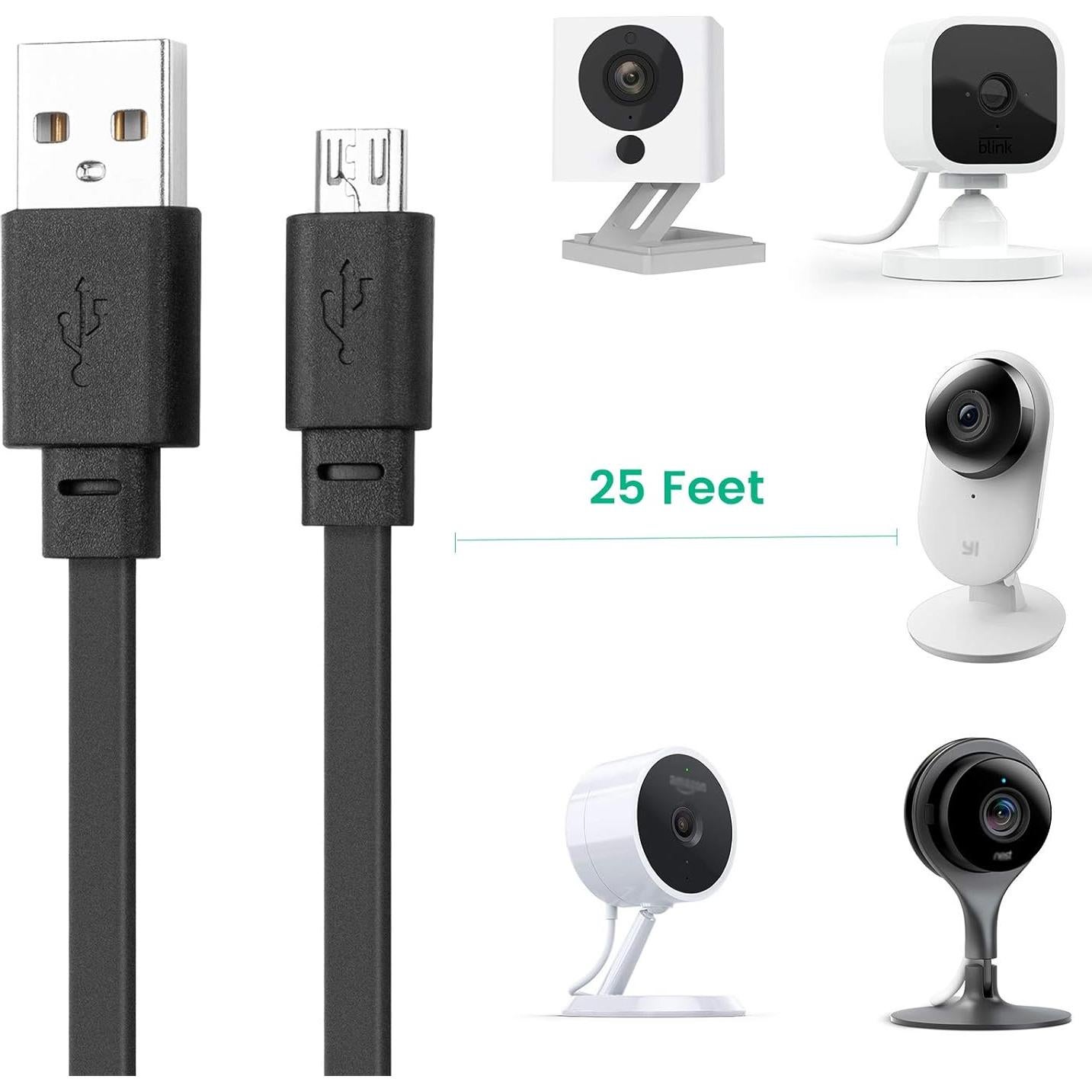 Paquete de 3 Cables Micro USB 7.62 m SMAYS Negro