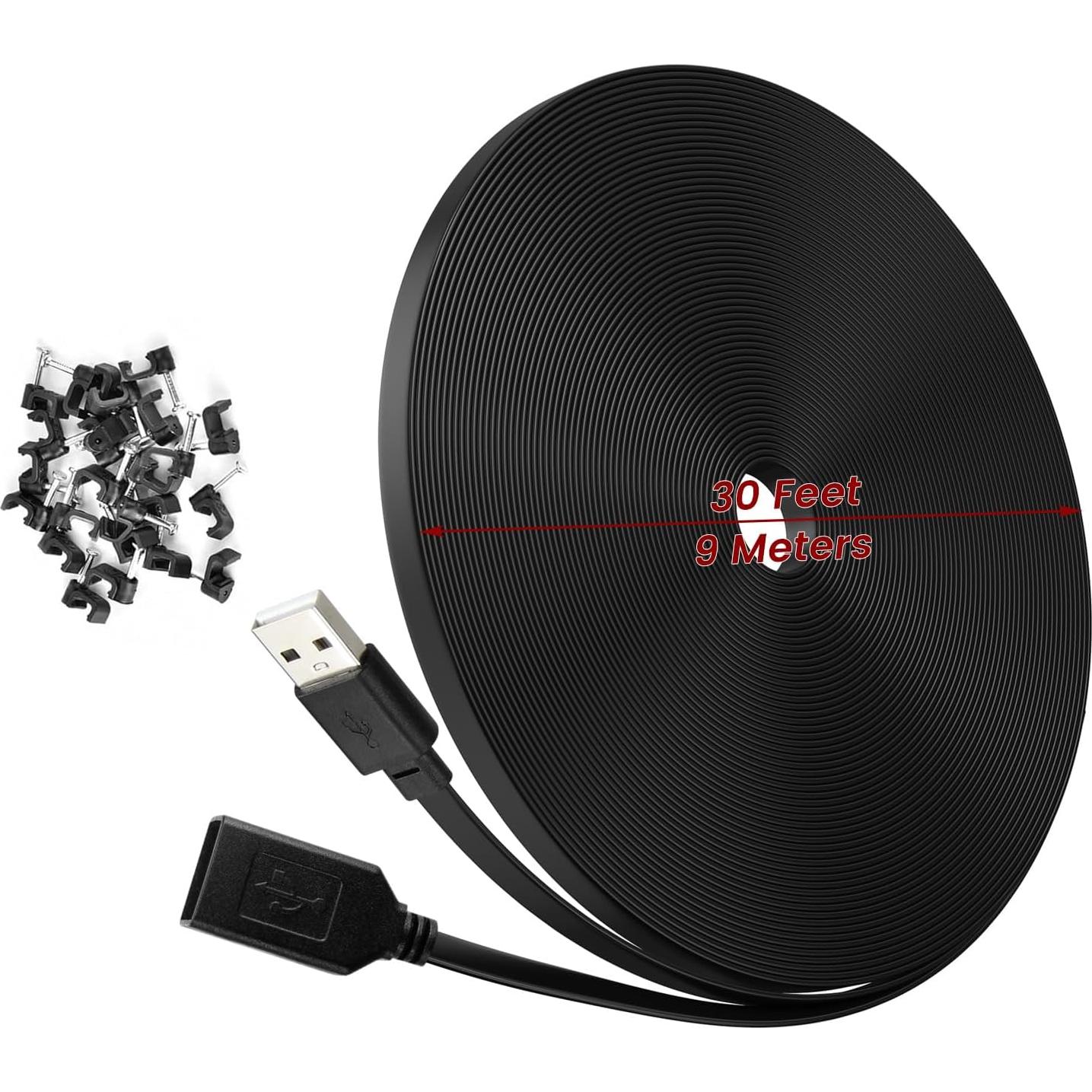 Paquete de 2 Cables de Extensión USB 9m Weishan para Cámaras