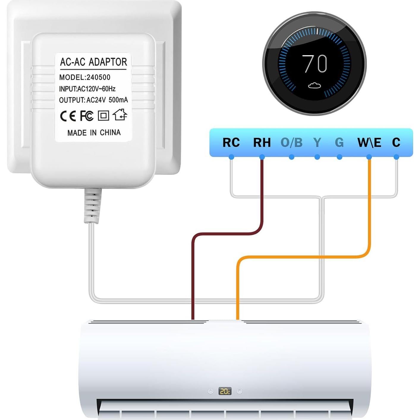 Adaptador de Alimentación 24V 500mA para Timbres y Termostatos
