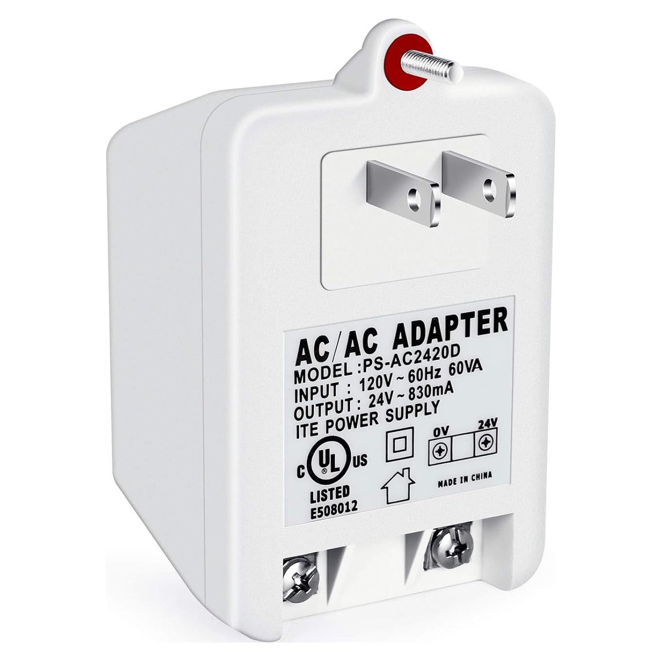 Transformador de Pared 24V 830mA WUYELIN para Termostatos y Timbres