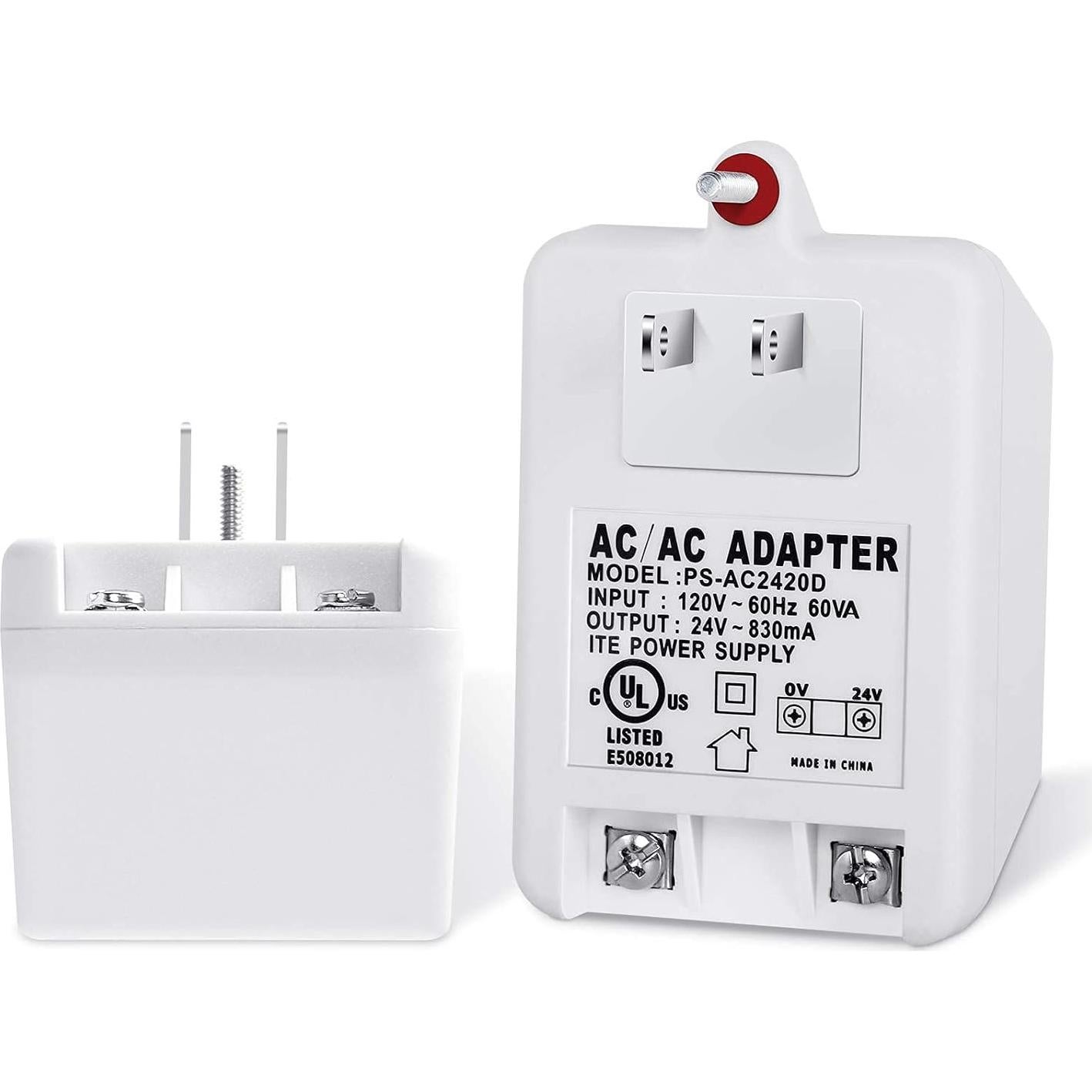 Transformador de Pared 24V 830mA WUYELIN para Termostatos y Timbres