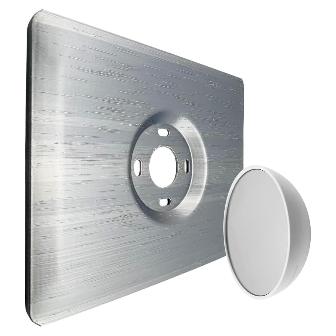 Placa de Pared Rectangular Adorna One Plata Brillante para Termostato Google Nest 2020