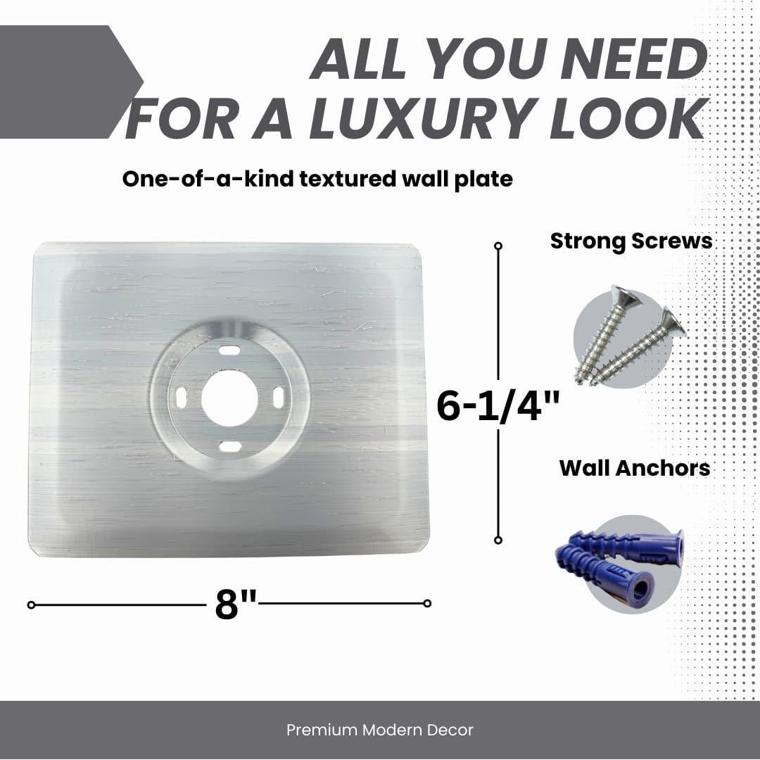 Placa de Pared Rectangular Adorna One Plata Brillante para Termostato Google Nest 2020