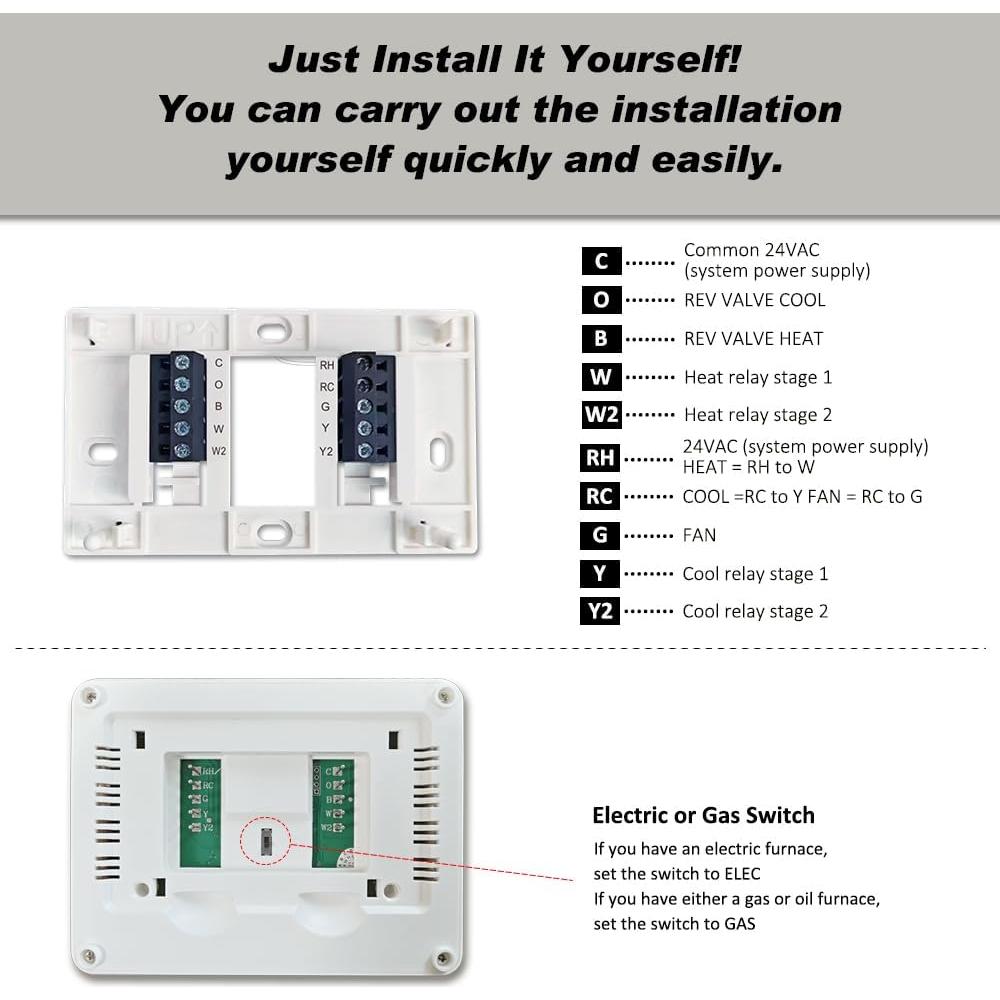 Termostato Digital Coiiwsei RTH702 para Calefacción y Enfriamiento