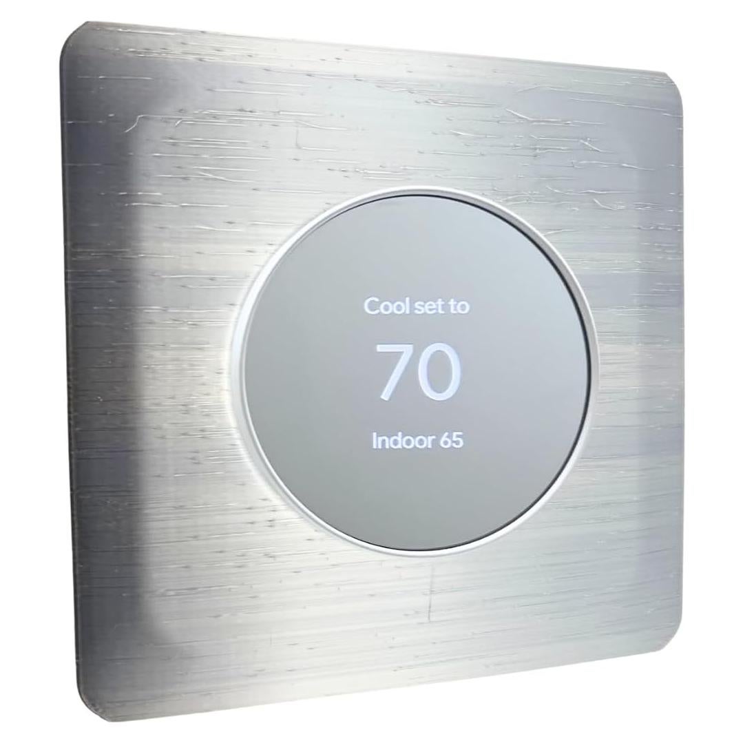 Placa de Pared Cuadrada Adorna One Silver Sheen para Termostato Google Nest 2020