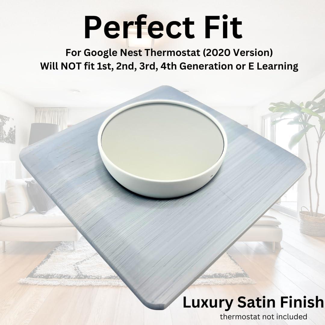 Placa de Pared Cuadrada Adorna One Silver Sheen para Termostato Google Nest 2020