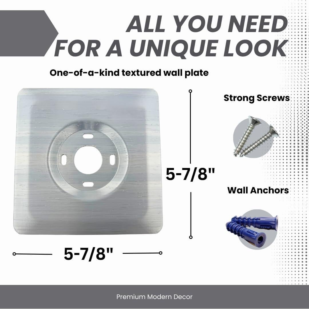 Placa de Pared Cuadrada Adorna One Silver Sheen para Termostato Google Nest 2020