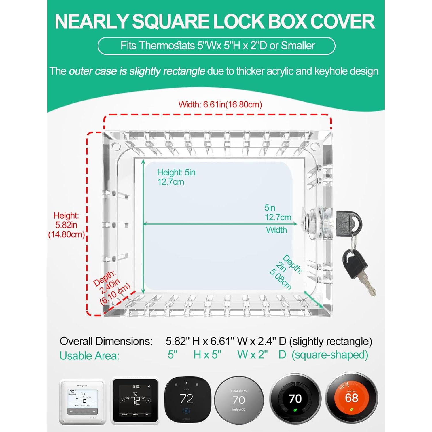 Caja de bloqueo para termostato Upifen 5x5x2 cm con llave
