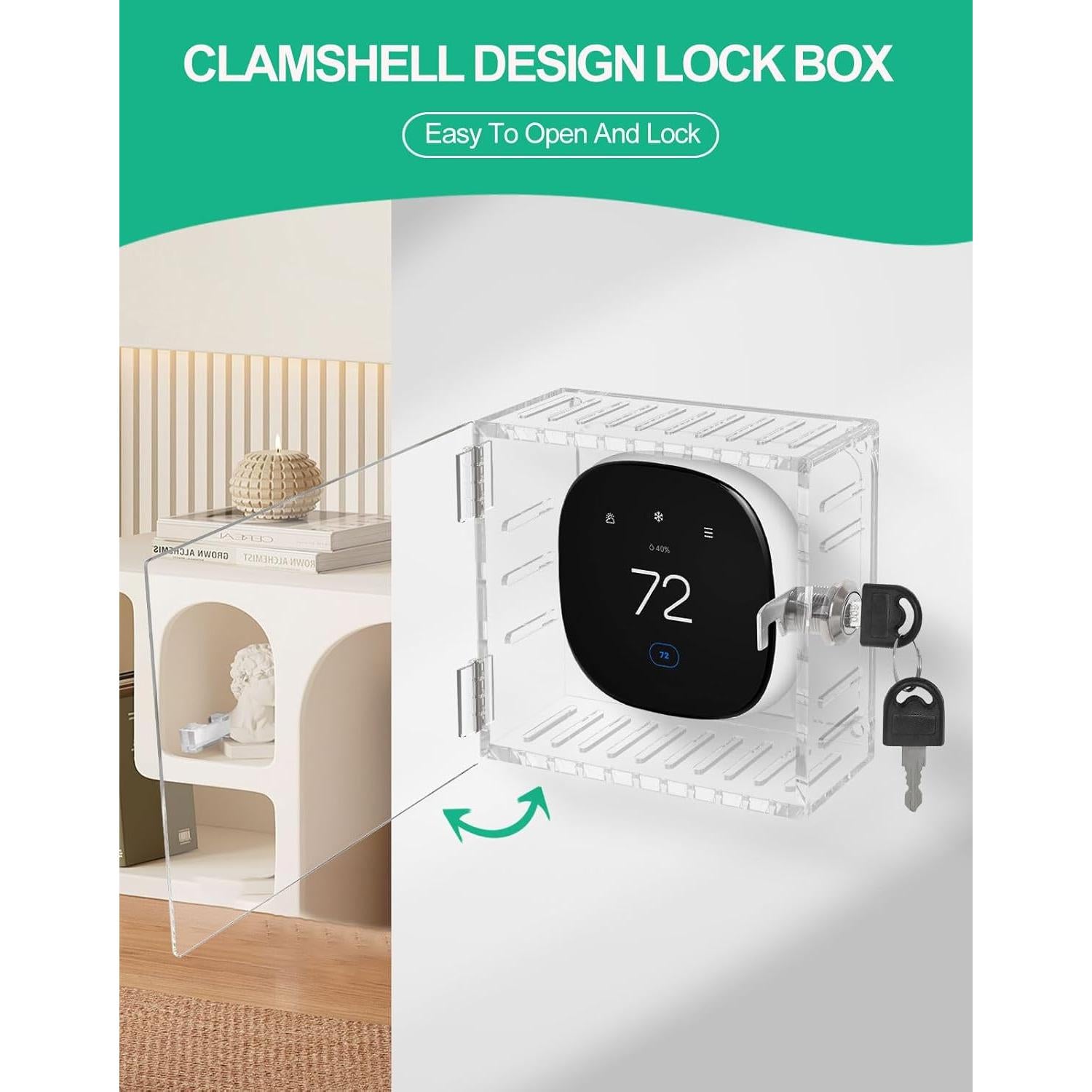 Caja de bloqueo para termostato Upifen 5x5x2 cm con llave