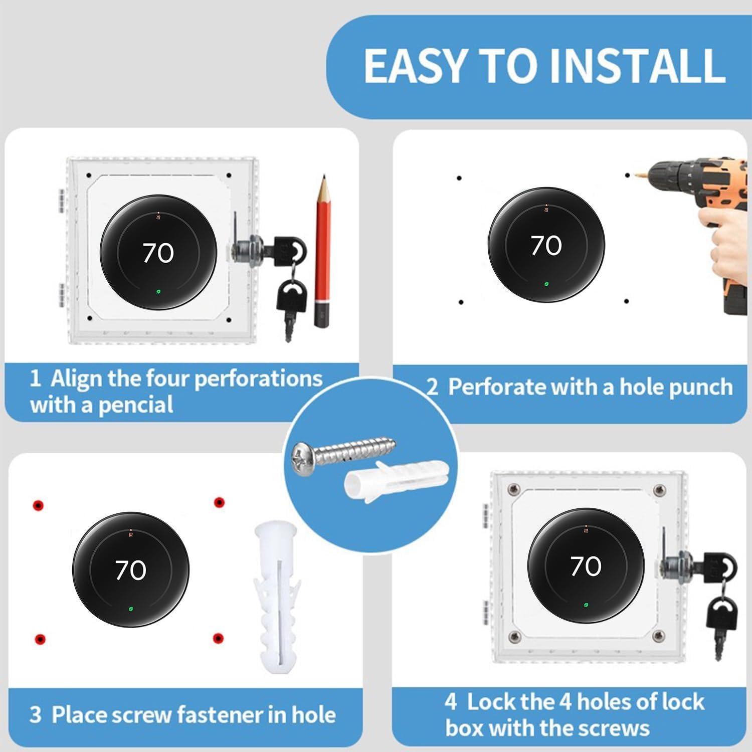 Cubierta de Caja de Bloqueo para Termostato Google Nest 12.2cm