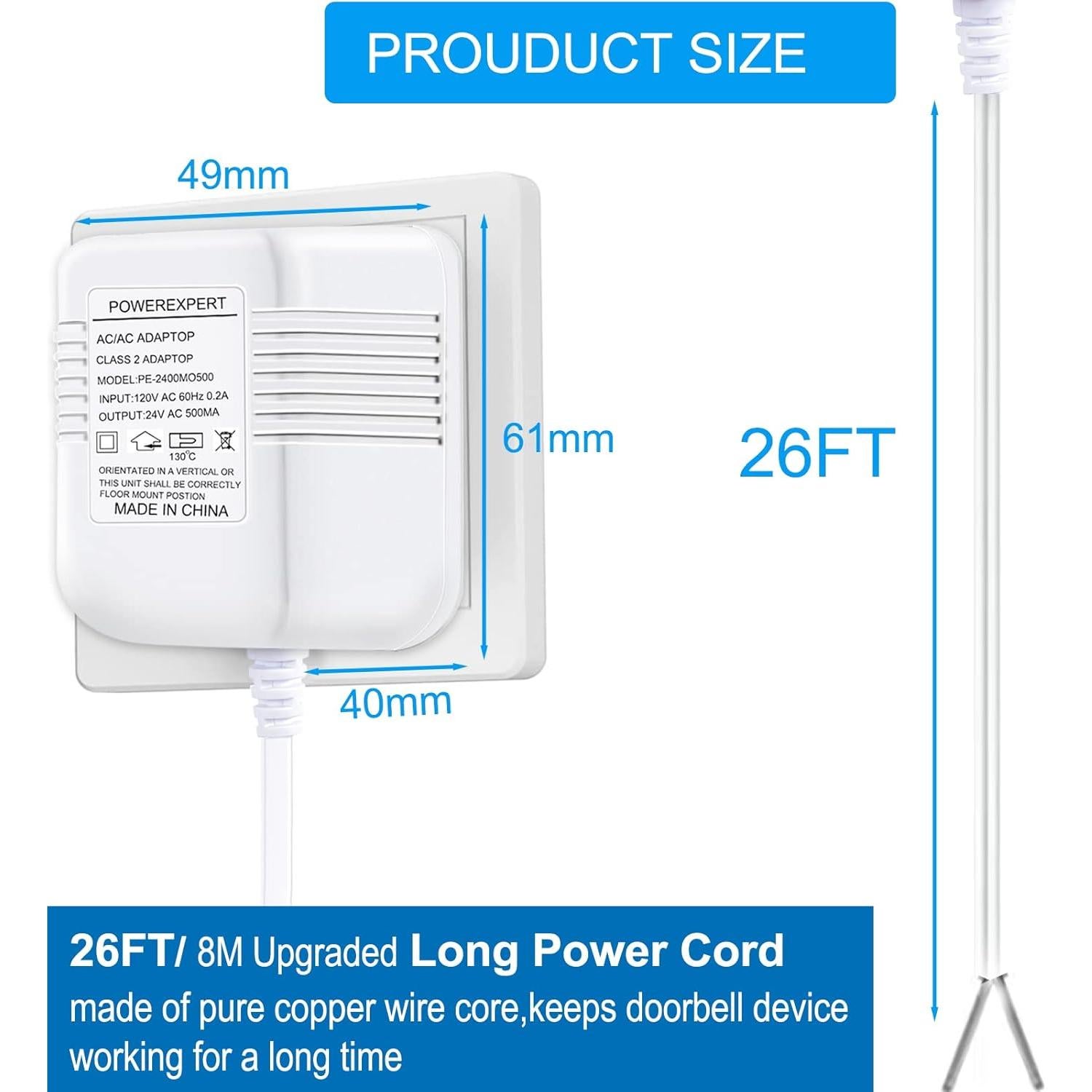 Transformador de 24V ATUOE para Timbres y Termostatos Inteligentes