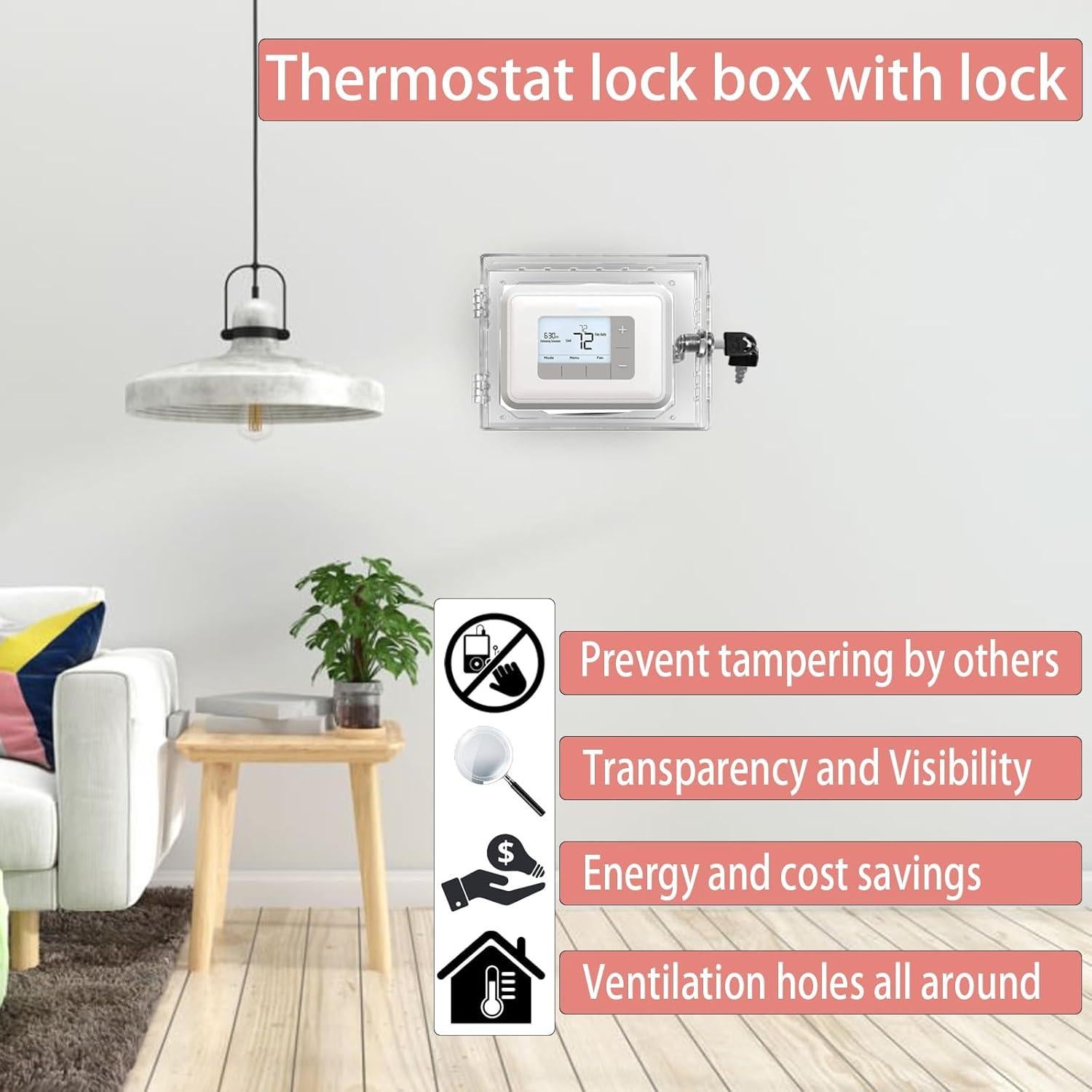 Caja de bloqueo de termostato PKLIYH grande 15.24x12.19cm
