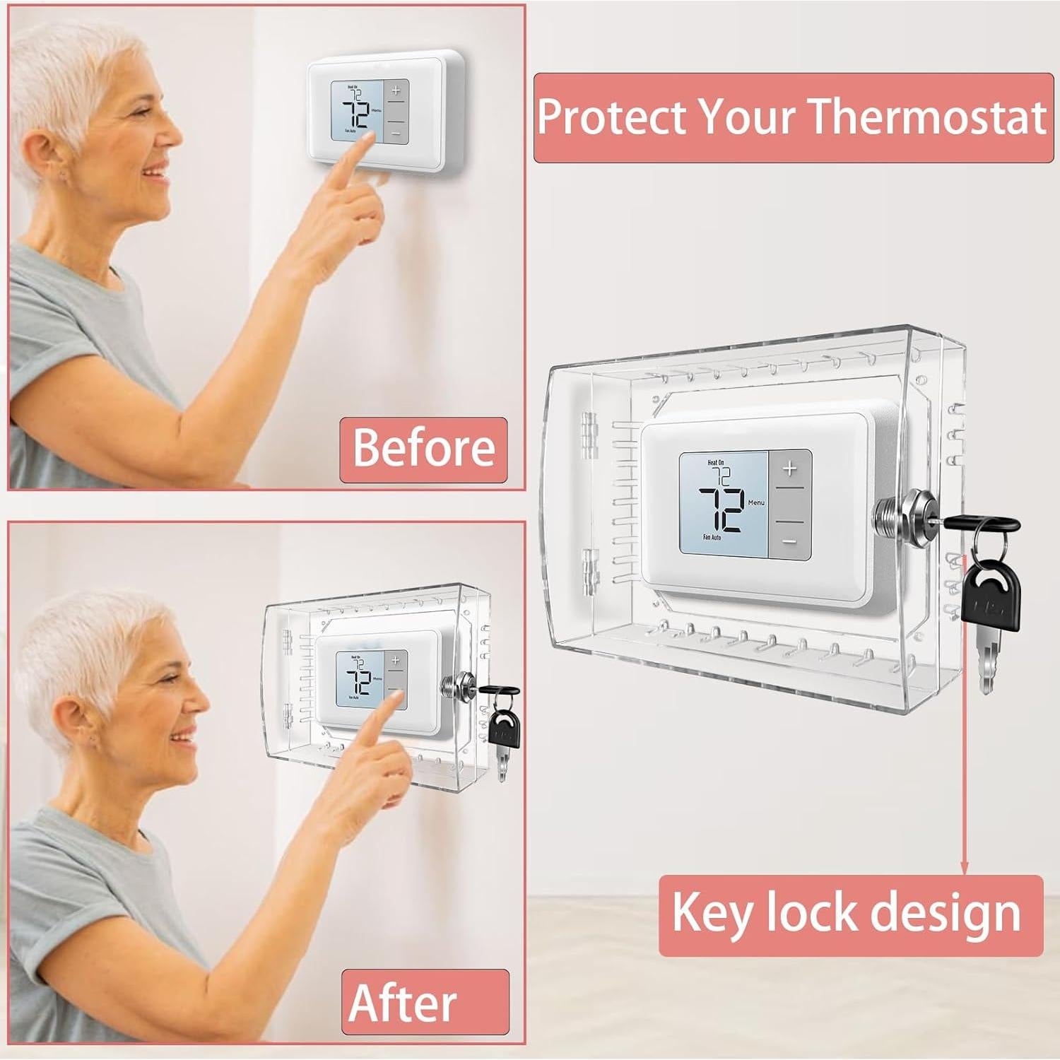 Caja de bloqueo de termostato PKLIYH grande 15.24x12.19cm