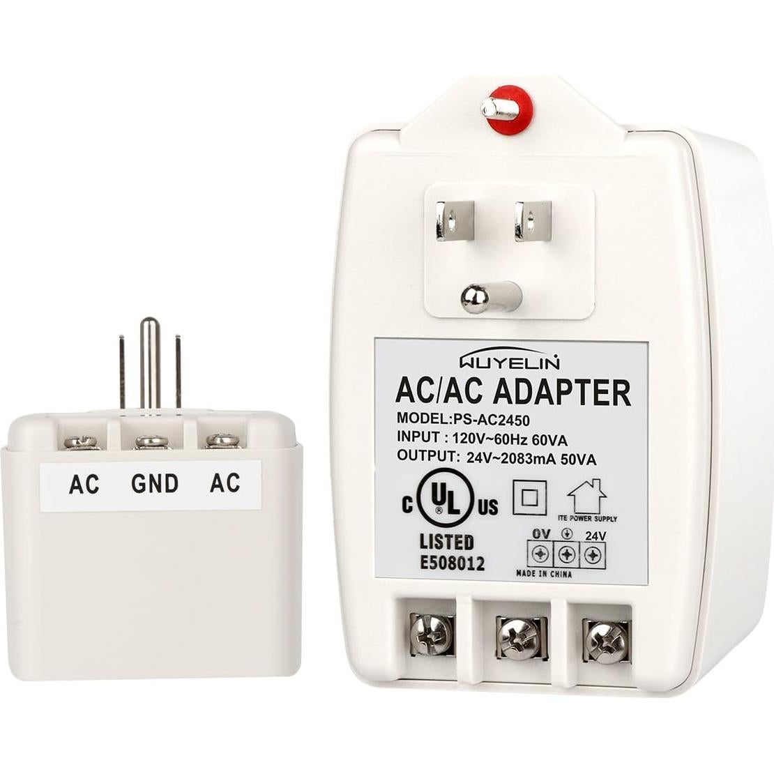 Transformador de pared 24V 50VA WUYELIN para timbres y termostatos