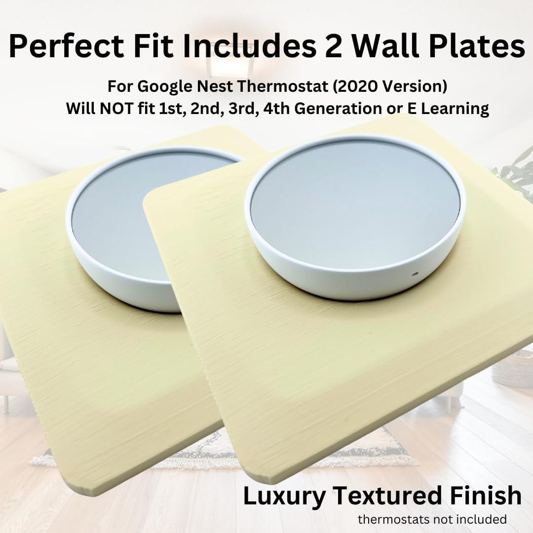 Placas de Pared Cuadradas Beige Toscano Adorna One para Google Nest Thermostat 2020 - 2 Unidades
