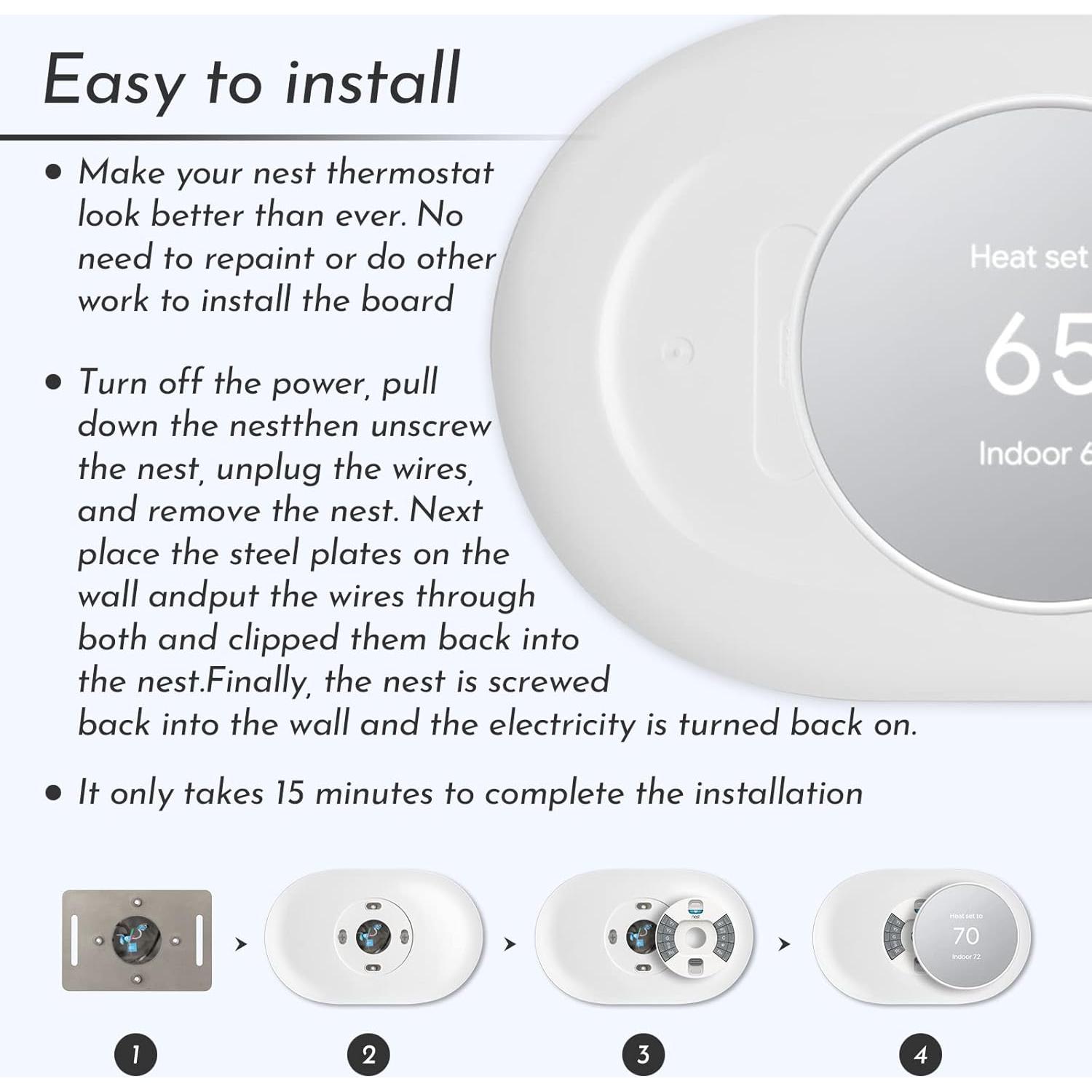 Kit Accesorios Termostato Inteligente Nest Pokin - Placa Pared Blanca
