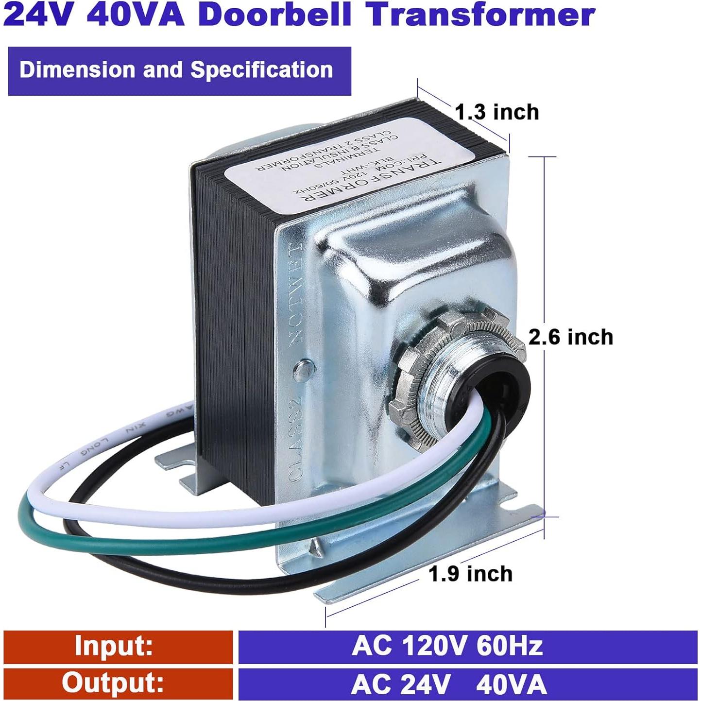 Transformador de Timbre 24V 40VA YU ER - Adaptador AC