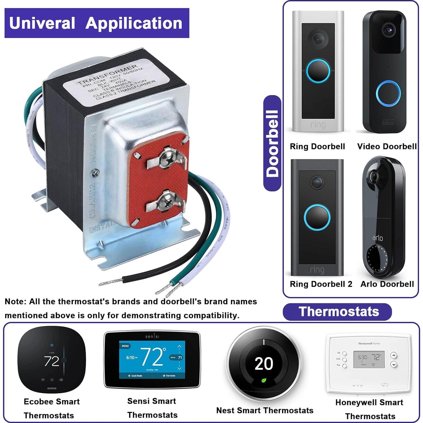 Transformador de Timbre 24V 40VA YU ER - Adaptador AC