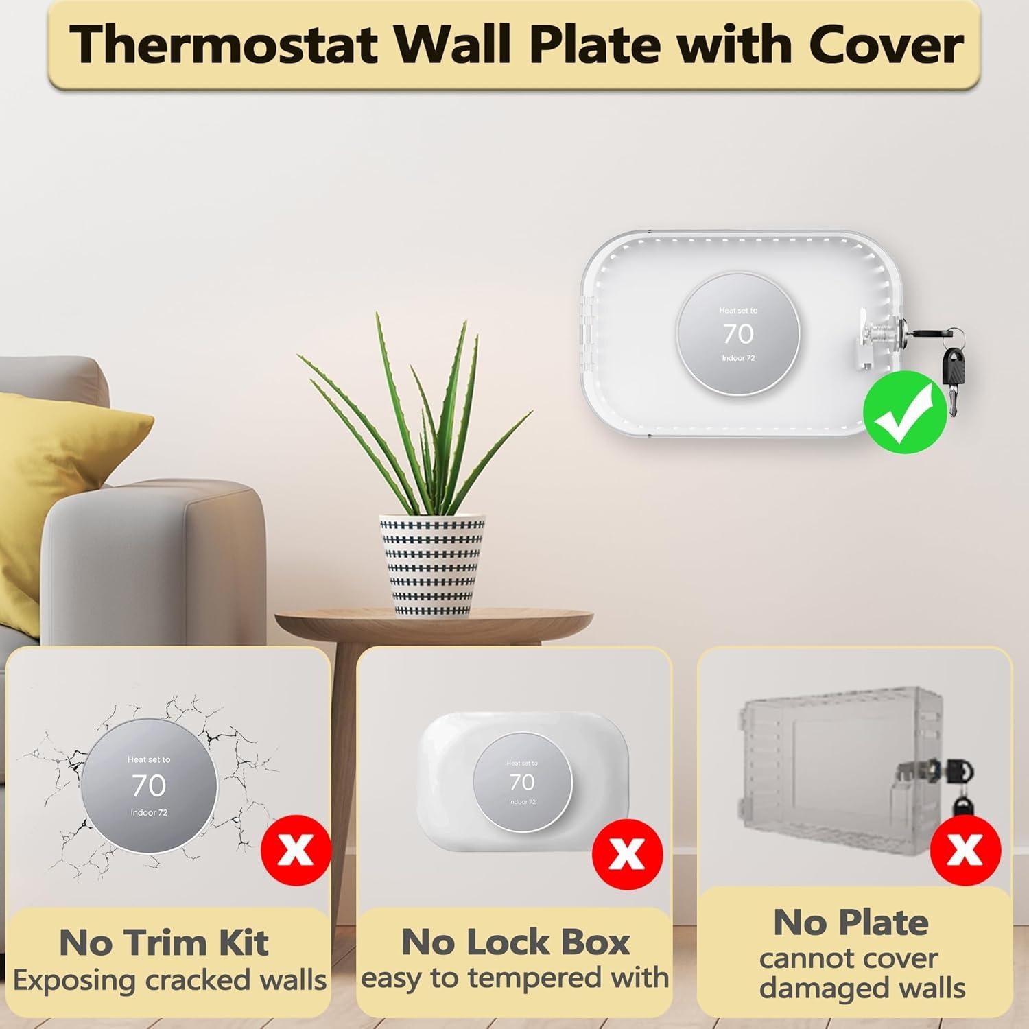 Caja de Bloqueo para Termostato Gedreew 21x13 cm con Llave