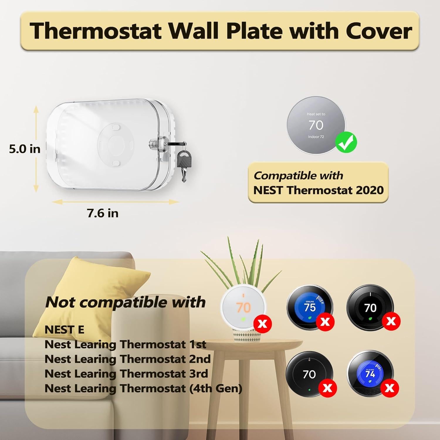 Caja de Bloqueo para Termostato Gedreew 21x13 cm con Llave