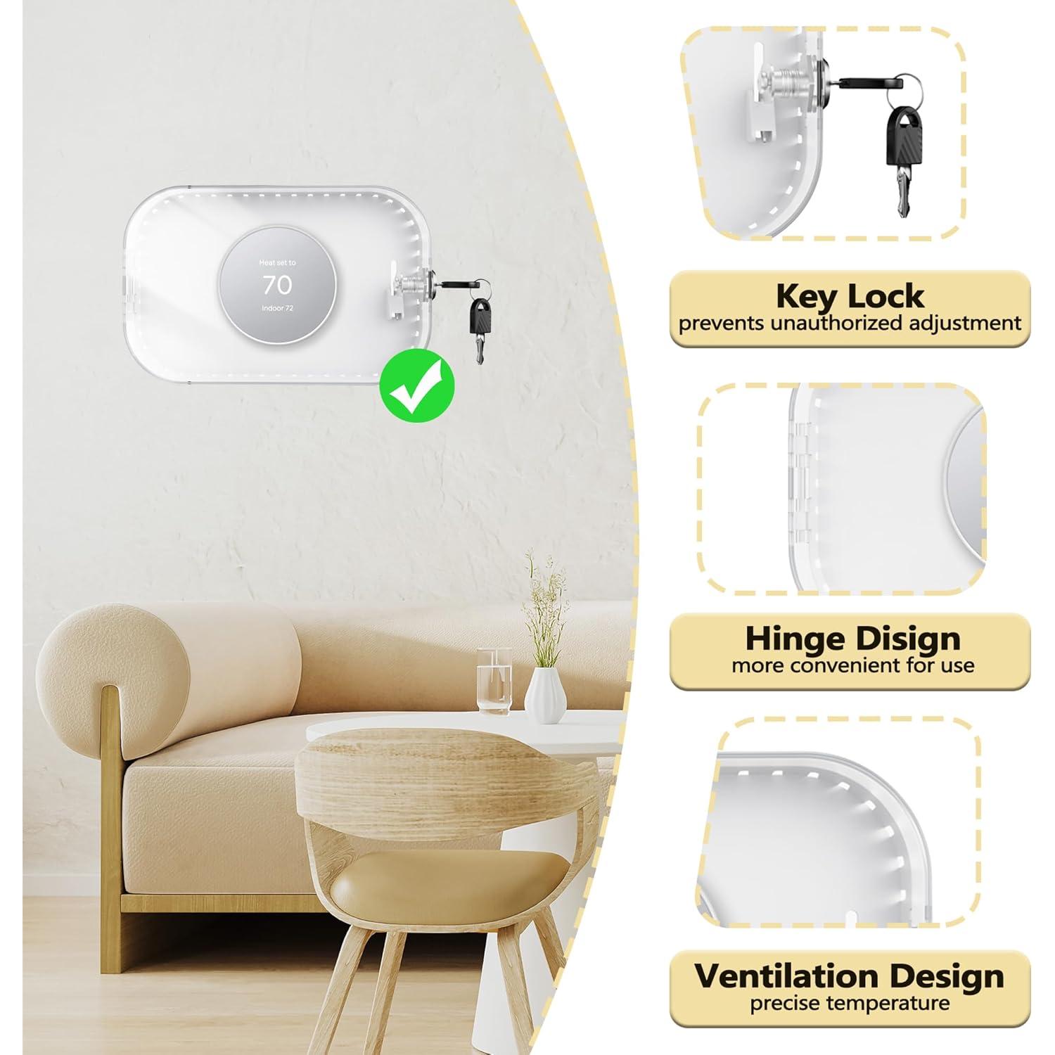 Caja de Bloqueo para Termostato Gedreew 21x13 cm con Llave