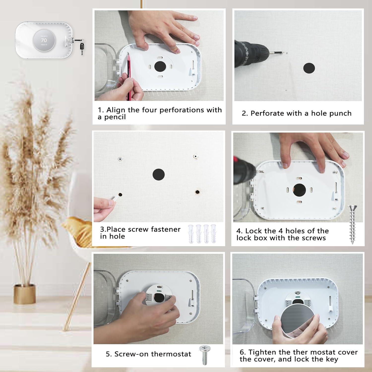 Caja de Bloqueo para Termostato Gedreew 21x13 cm con Llave