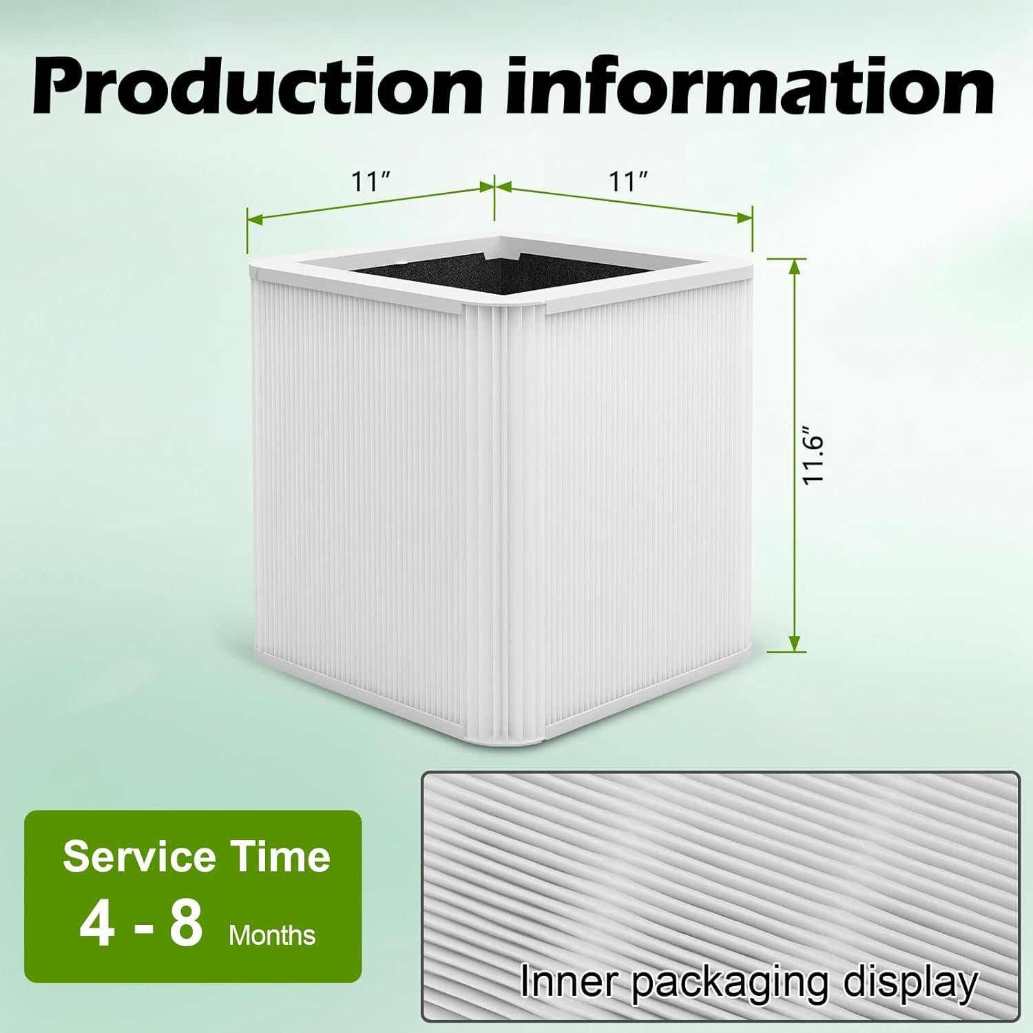 Paquete de 2 Filtros HEPA H13 Musslan para Purificador 211+