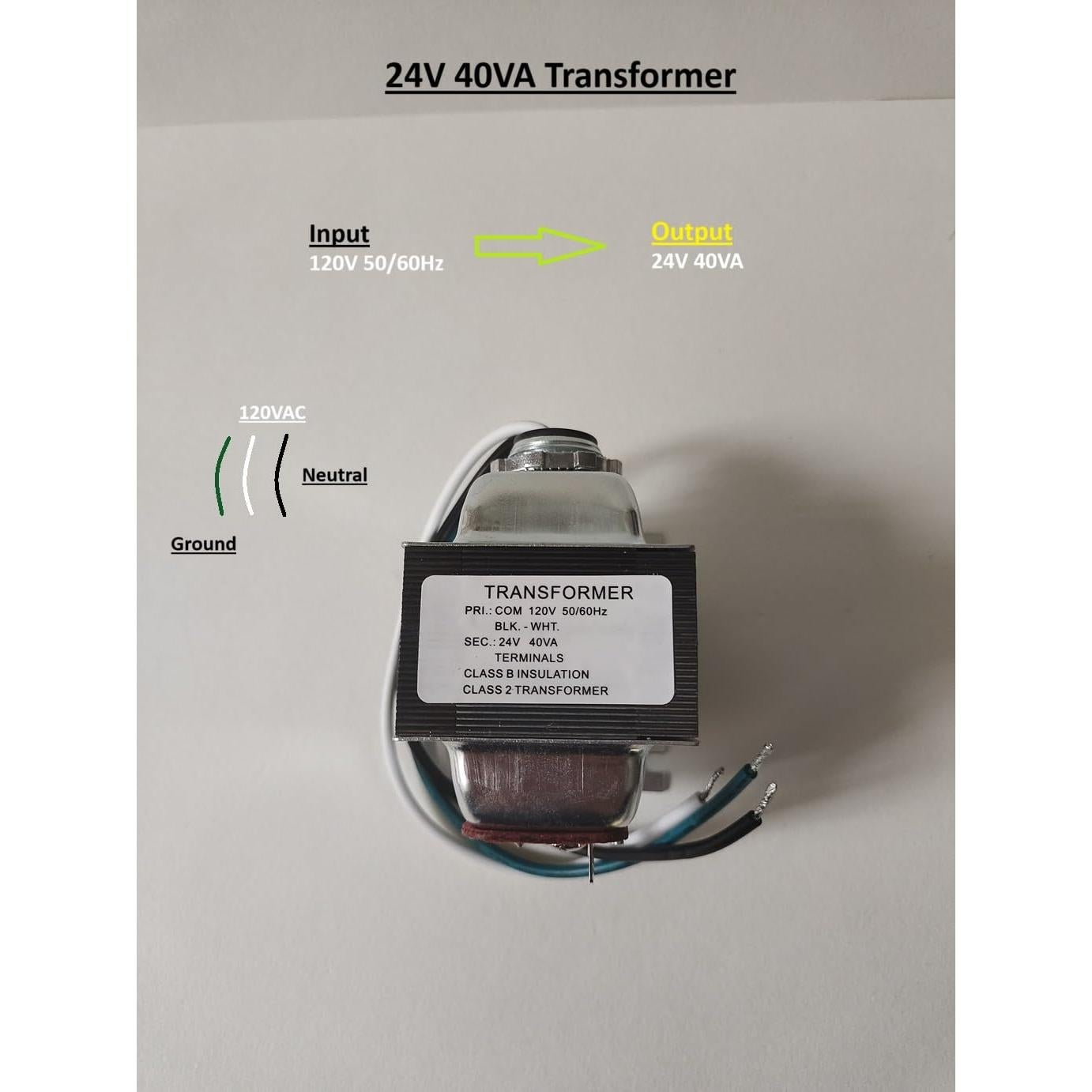 Transformador de Timbre AC 24V 40VA para Video Ring y Termostatos