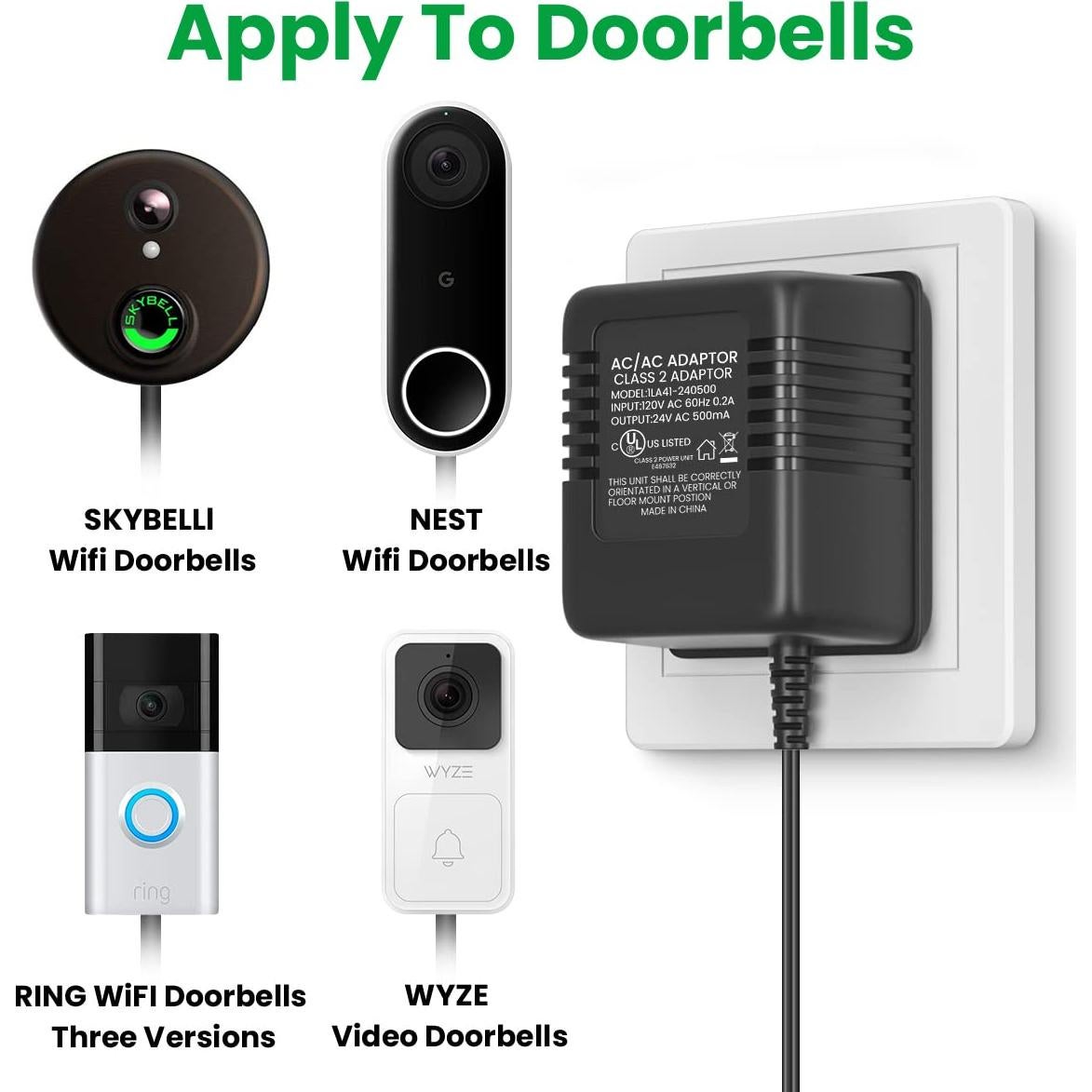 Transformador AC 24V Auspow para Timbres y Termostatos