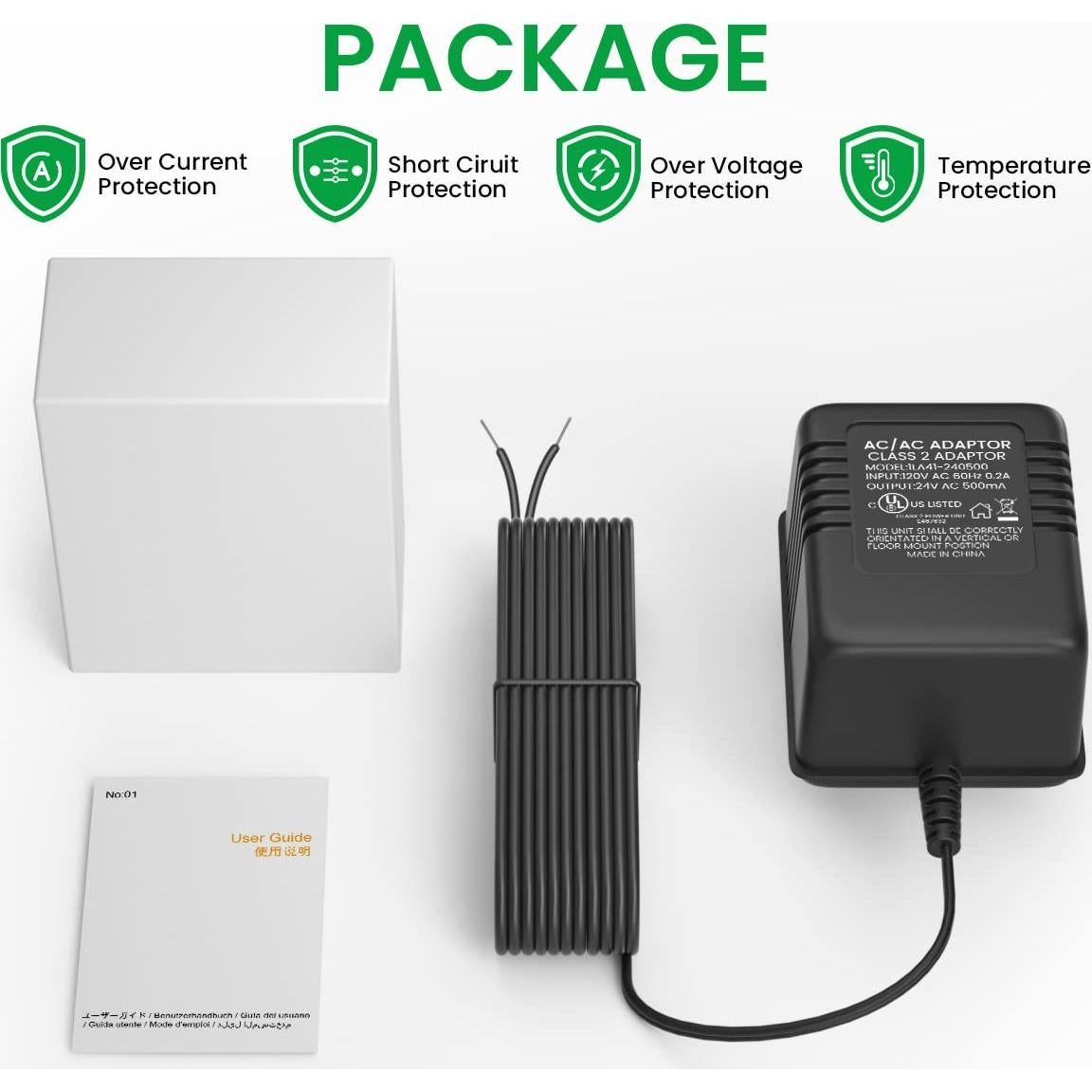 Transformador AC 24V Auspow para Timbres y Termostatos