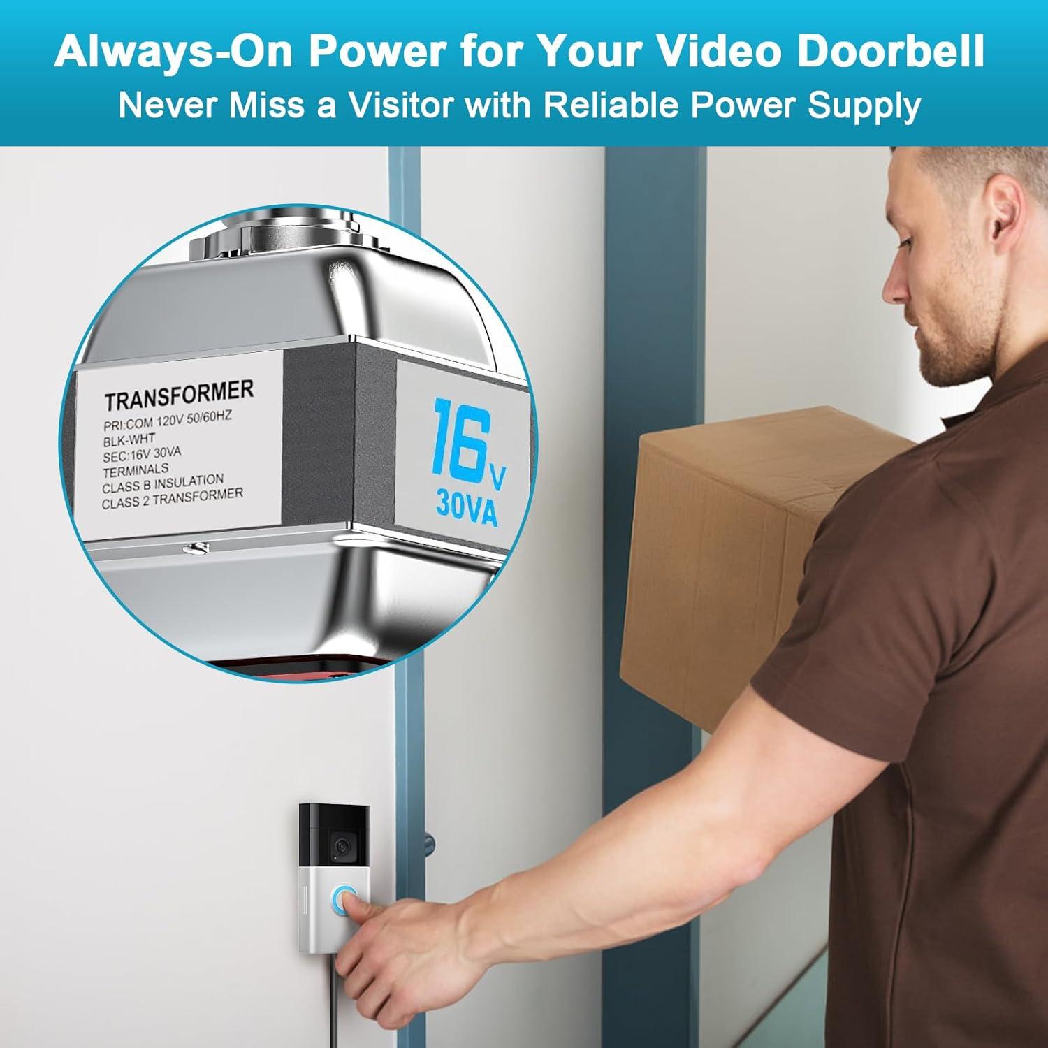 Transformador de Timbre 16V 30VA Cwowhihui Compatible Nest Ring