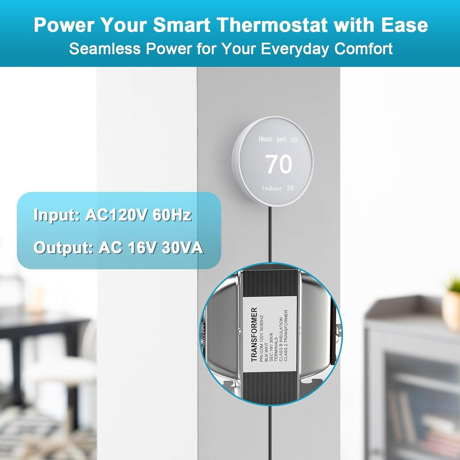 Transformador de Timbre 16V 30VA Cwowhihui Compatible Nest Ring