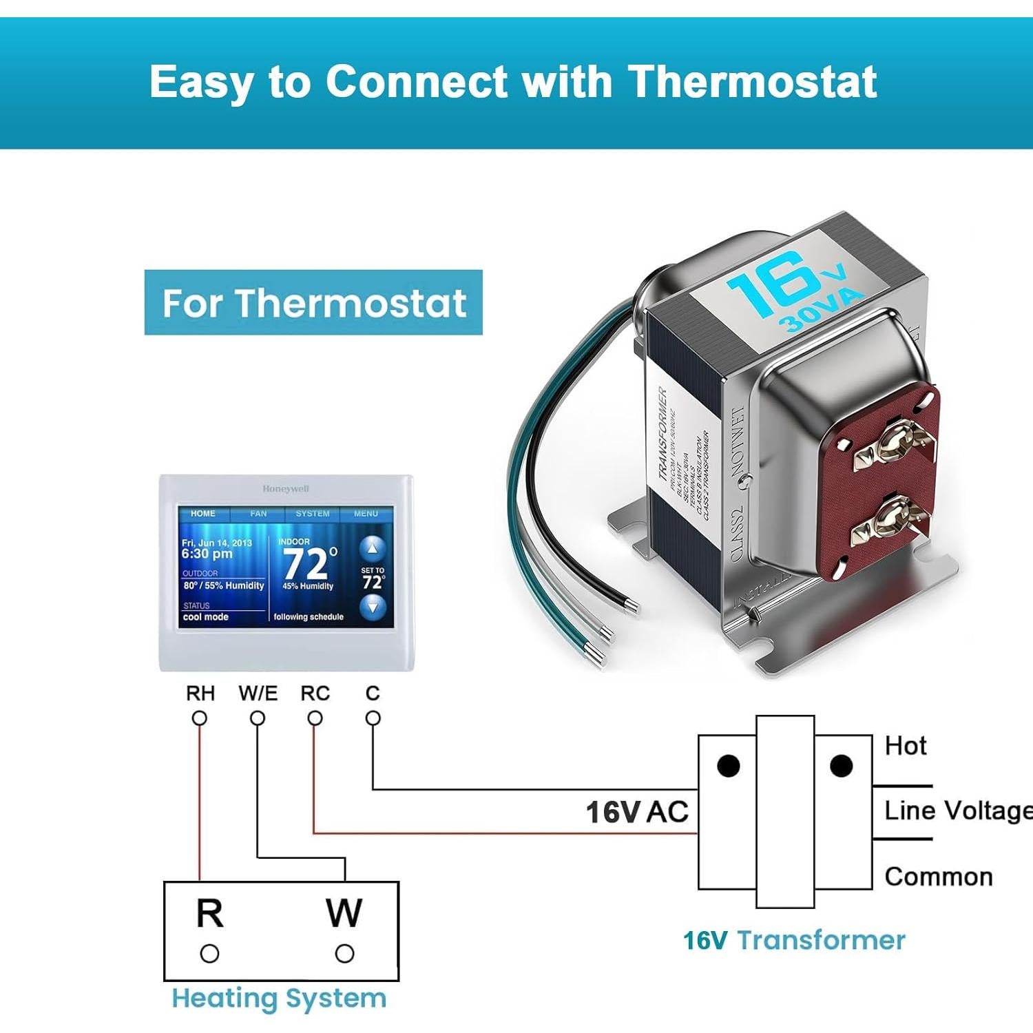 Transformador de Timbre 16V 30VA Cwowhihui Compatible Nest Ring