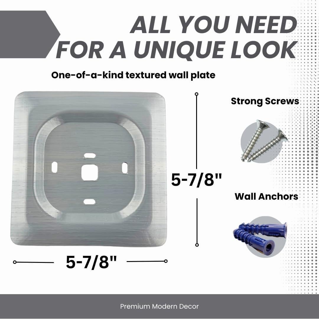 Placa de Pared Cuadrada Adorna One Silver Sheen para Ecobee