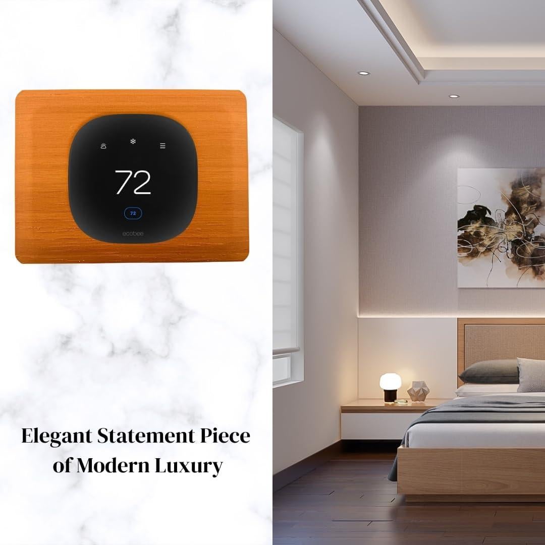 Placa de Pared de Madera Hickory para Termostato Ecobee