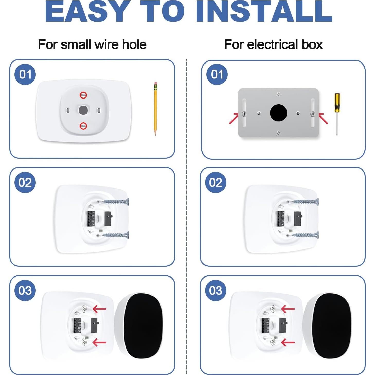 Placa de Pared AUURIO para Termostato Ecobee Esencial 2025