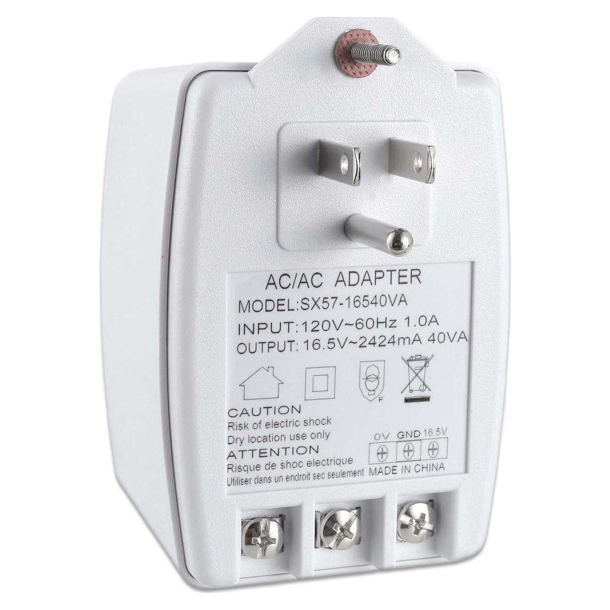 Transformador Enchufable 16.5V 40VA JAMHER para Timbres y Termostatos