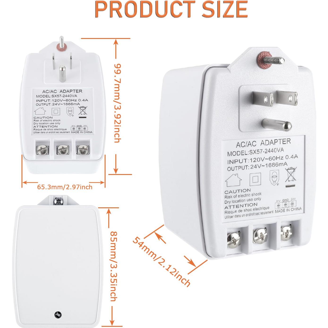 Transformador Enchufable 16.5V 40VA JAMHER para Timbres y Termostatos
