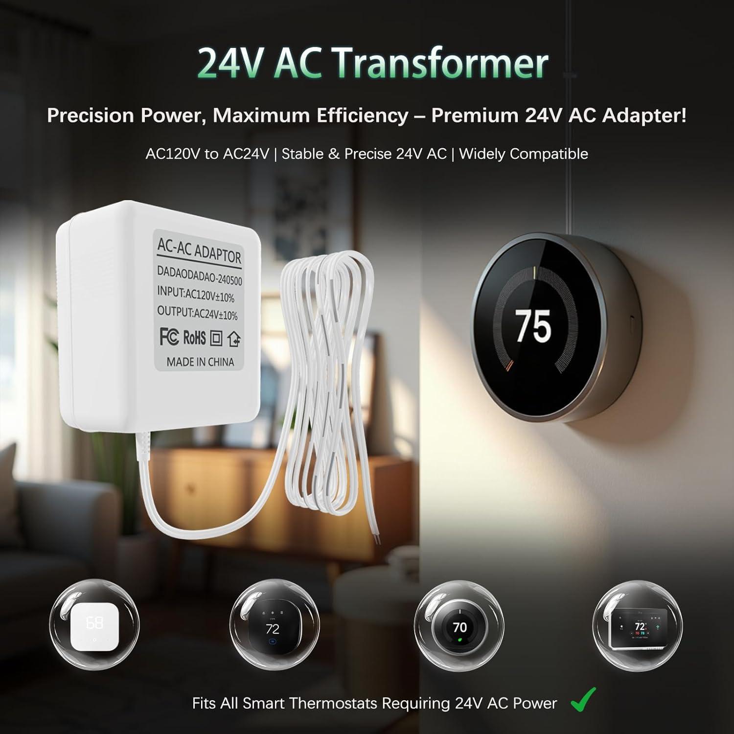 Transformador 24V CA Dadaodadao para Timbres y Termostatos