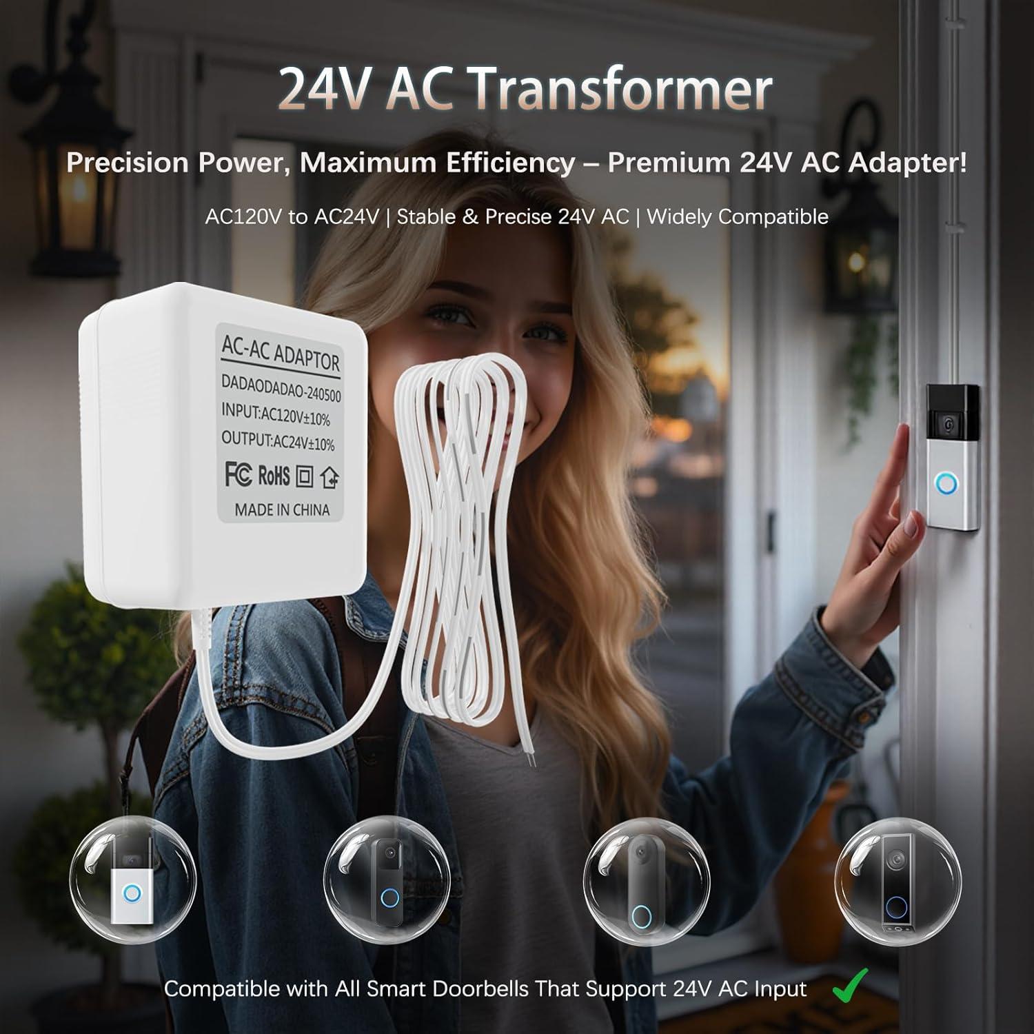 Transformador 24V CA Dadaodadao para Timbres y Termostatos