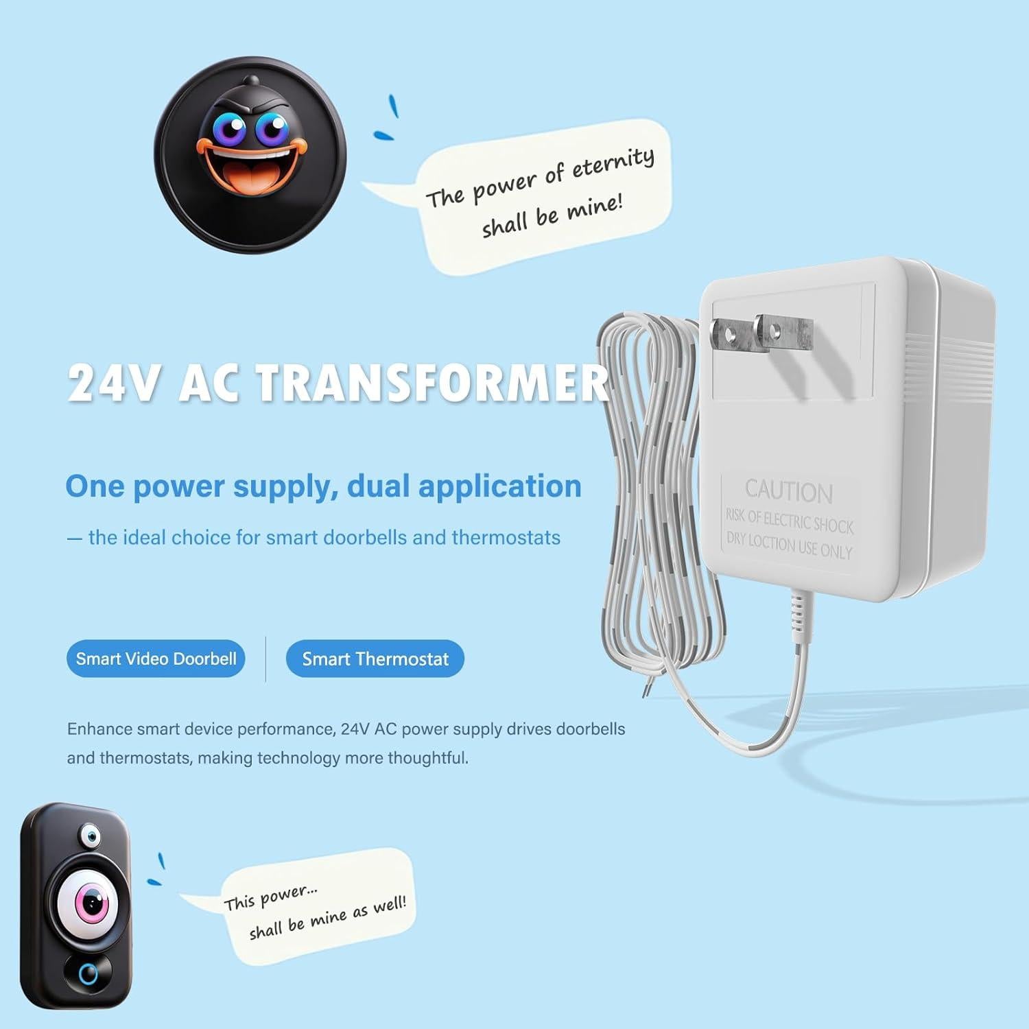 Transformador 24V CA Dadaodadao para Timbres y Termostatos