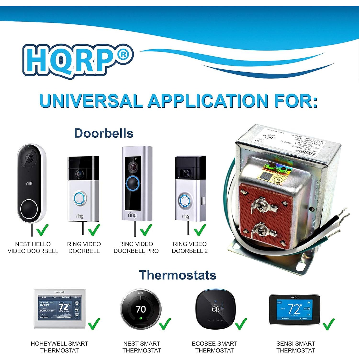 Transformador HQRP 24V 40VA Compatible con Nest y Timbres