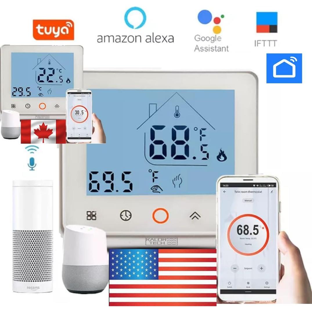 Termostato Inteligente KALOR TECH AC603H Wi-Fi 240V LCD