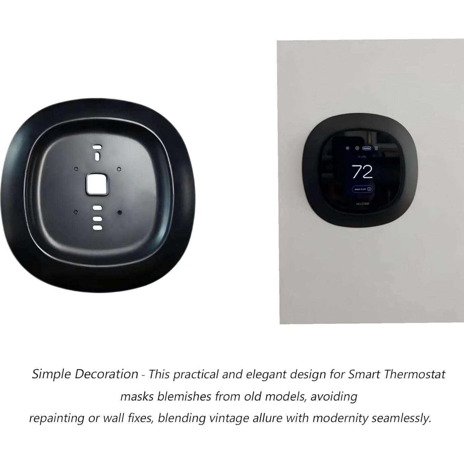 Placa de Montaje Decorativa Negra para Termostato Ecobee