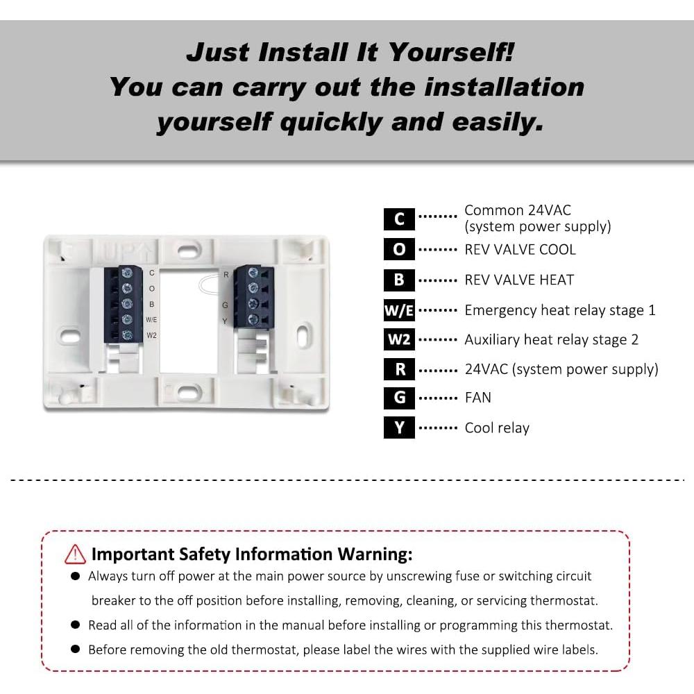 Termostato Programable Coiiwsei RTH725 Blanco 24V Digital