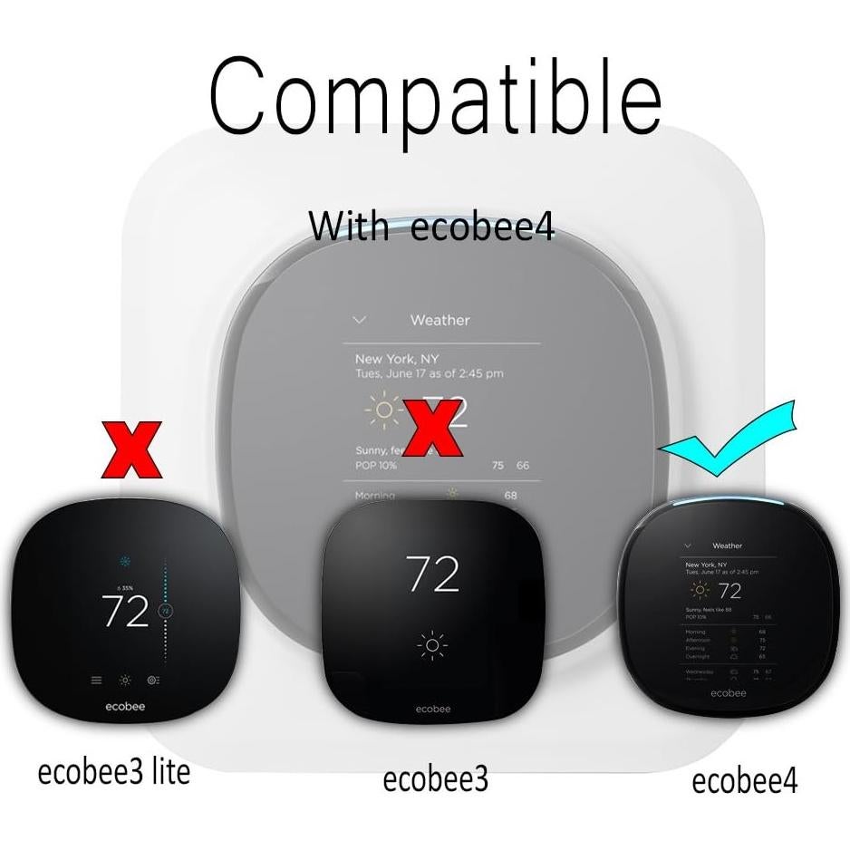Soporte de Placa de Pared HOLACA para Termostato Ecobee 4 Blanco
