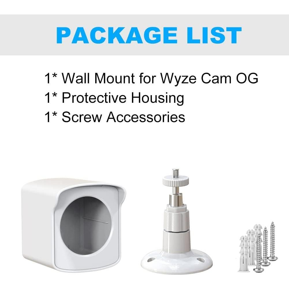Soporte de Pared Ajustable Tizomi para Wyze Cam OG - Blanco