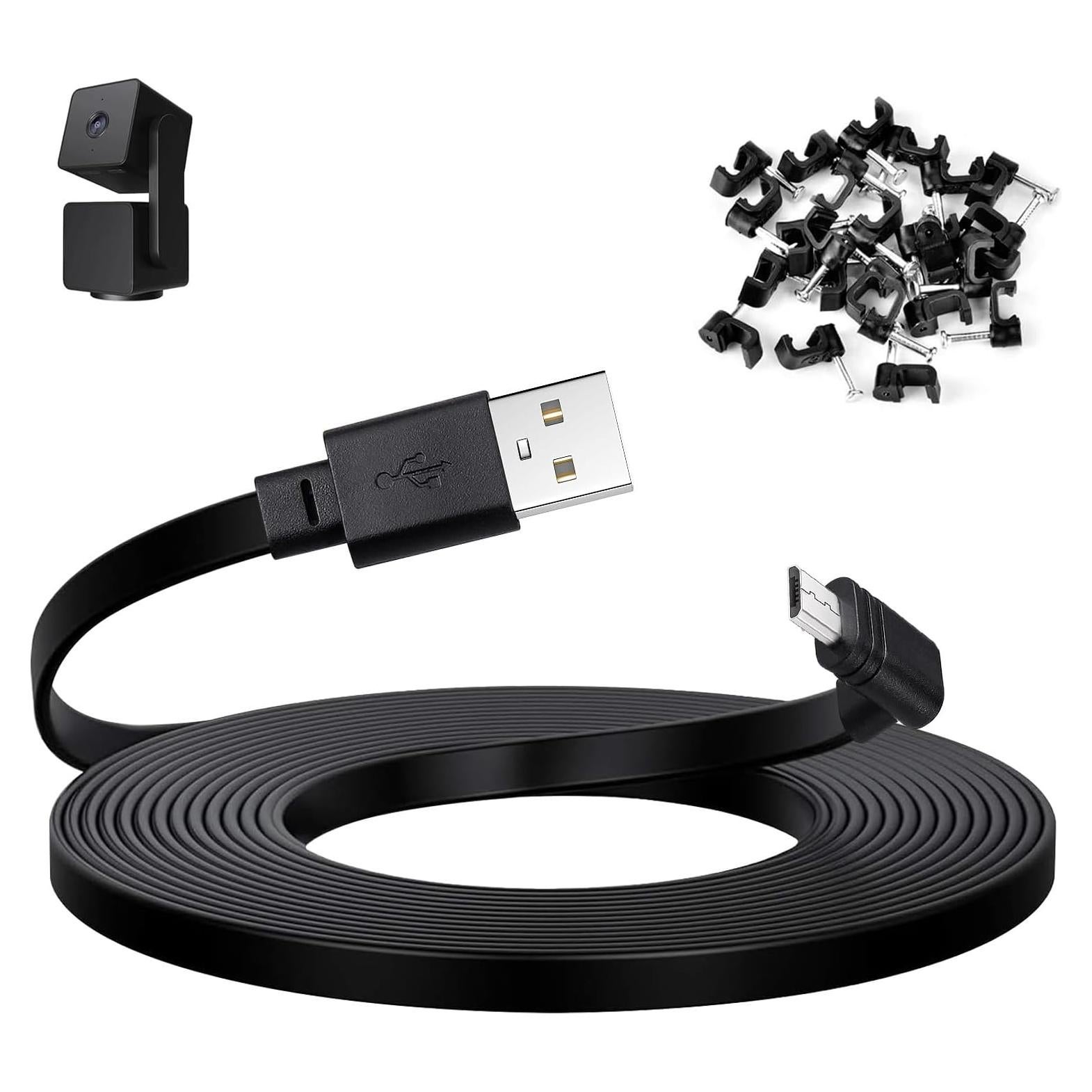 Cable de Extensión Micro USB Smays 15m para WYZE Cam Pan v3