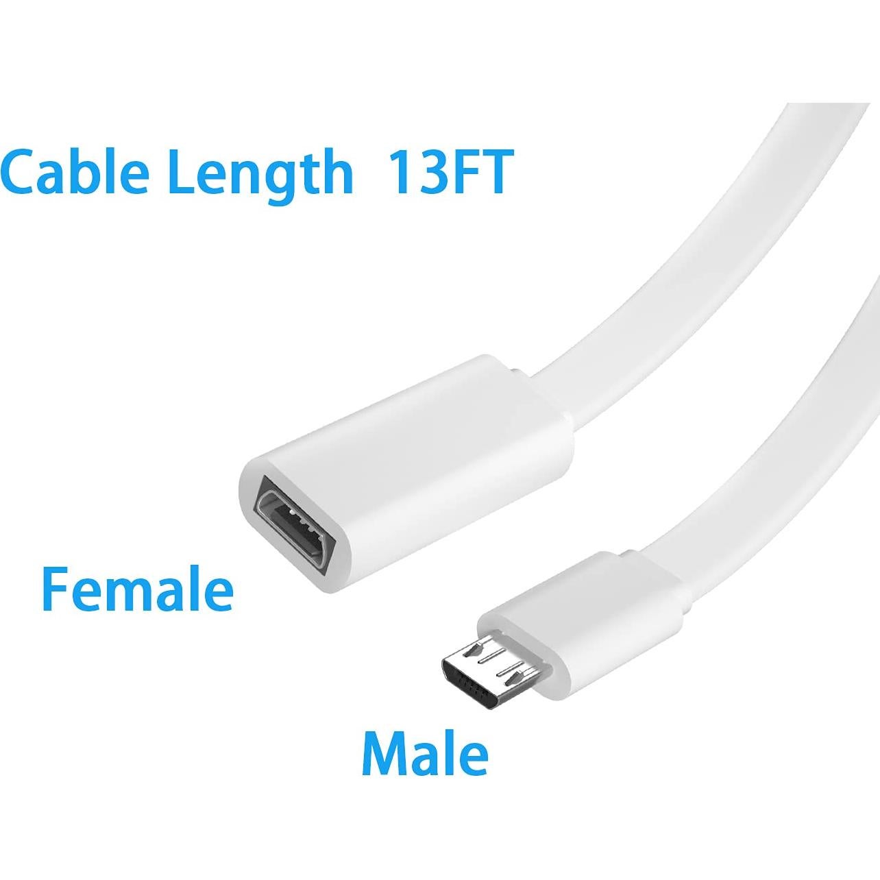 Cable de Extensión Micro USB SIOCEN 2 Pack 3.96 m Macho a Hembra