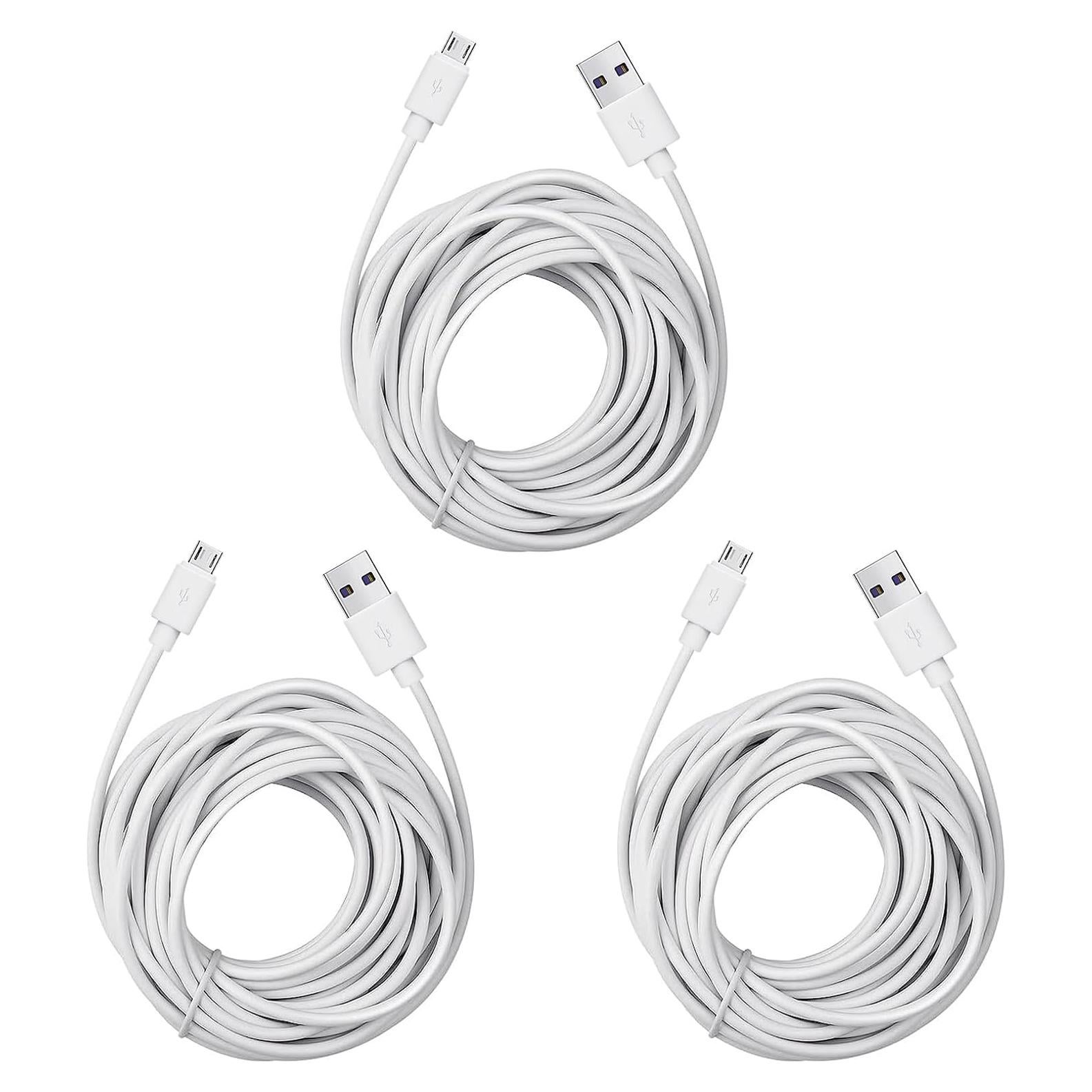 Cable de Extensión Micro USB Smays 7.62 m - Paquete de 3